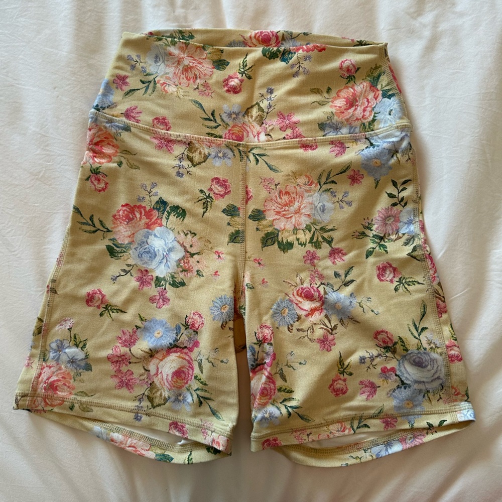 WeWoreWhat Floral Athletic Shorts - Yellow and Multicolor